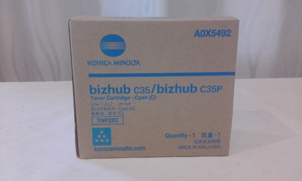 KONICA MINOLTA BIZHUB C25P C35/C35P TNP22 CYAN TONER – 6K