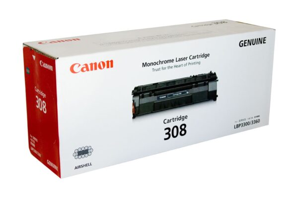 CANON CART308BK BLACK TONER FOR LBP3300 LBP3360 2.5K
