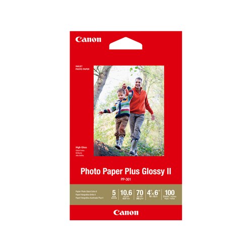 CANON PP3014X6-100 100 SHTS 260 GSM PHOTO PAPER PLUS GLOSSY II