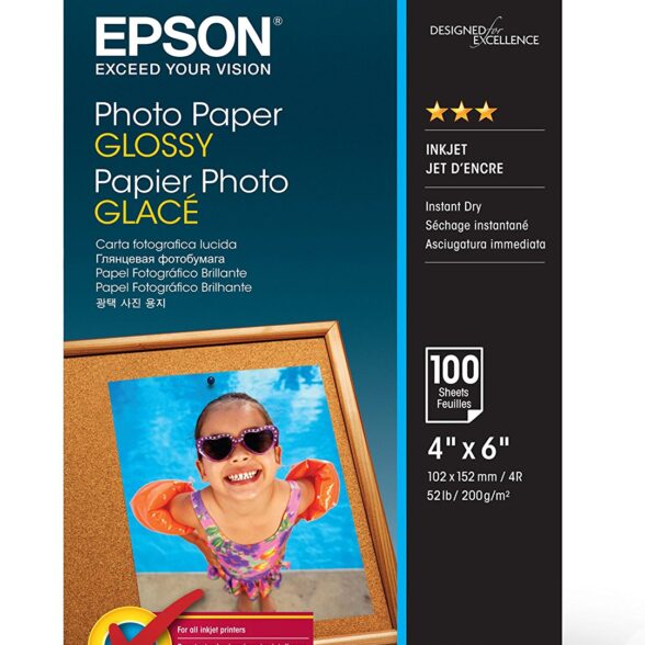EPSON C13S042548 PHOTO PAPER GLOSSY 4X6 100 SHEET