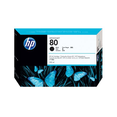 HP 80 BLACK INK 350 ML C4871A FOR DJ 1000