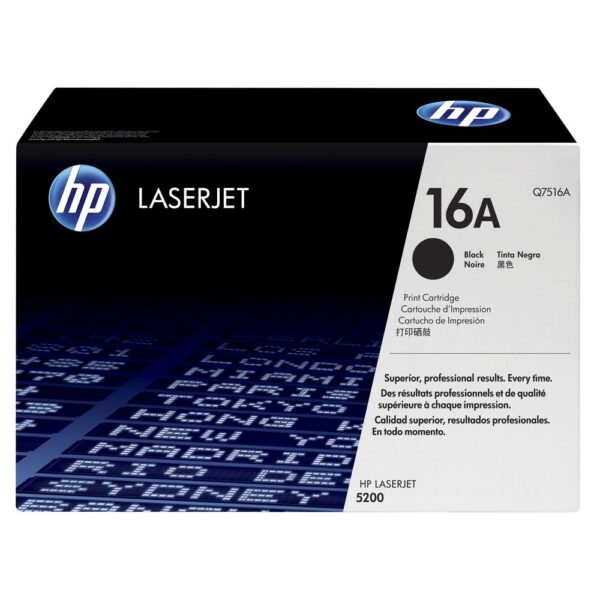 HP 16A BLACK TONER 12000 PAGE YIELD FOR LJ 5200
