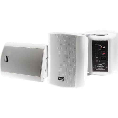 CLASS5AW WHITE PAIR 2-WAY 40W CLASS D AMP IN & OUTDOOR ACTIVE SPEAKERS WITH STANDBY