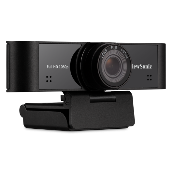1080p ultra-wide USB camera with built-in microphones compatible – Windows and Mac
